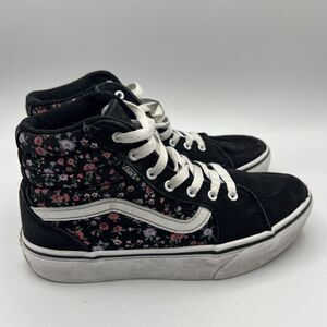 Vans Wedge Hi Black/Floral Womens Size 5.5 Skate Shoes Sneakers Shoes
